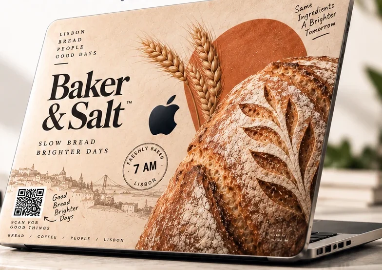 The Solo Skin: a Baker & Salt design on a laptop lid
